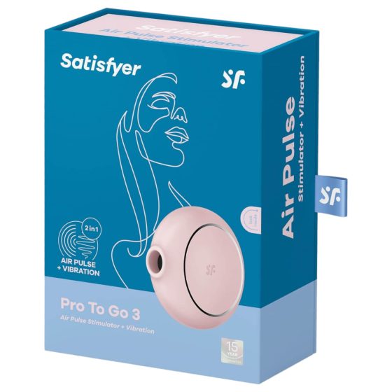 Satisfyer Pro To Go 3 - презареждащ се, въздушно-вълнов стимулатор на клитора (розов)