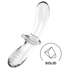   Satisfyer Double Crystal - двустранно стъклено дилдо - прозрачно