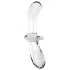 Satisfyer Double Crystal - двустранно стъклено дилдо - прозрачно