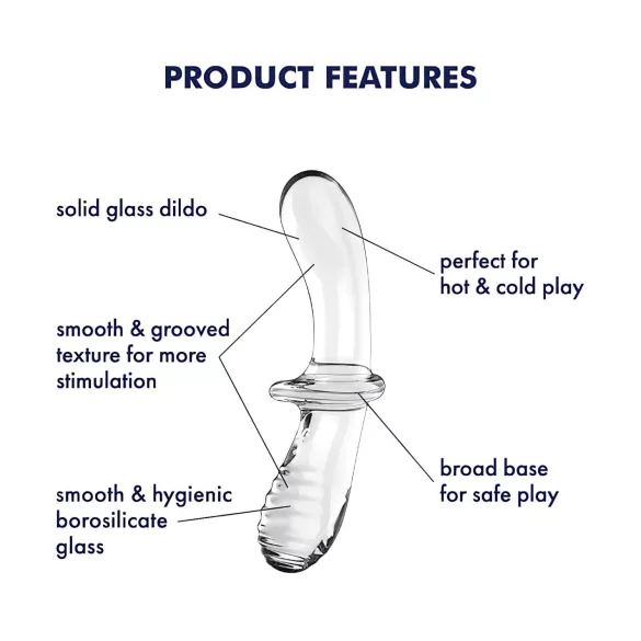 Satisfyer Double Crystal - двустранно стъклено дилдо - прозрачно