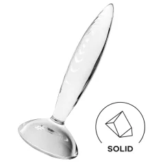   Satisfyer Sparkling Crystal - стъклено дилдо с релеф - прозрачно