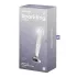 Satisfyer Sparkling Crystal - стъклено дилдо с релеф - прозрачно