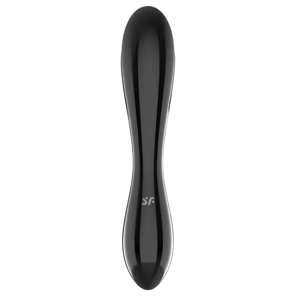 Satisfyer Dazzling Crystal 1 - двустранно стъклено дилдо - черно