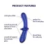 Satisfyer Double Crystal - двустранно стъклено дилдо - син
