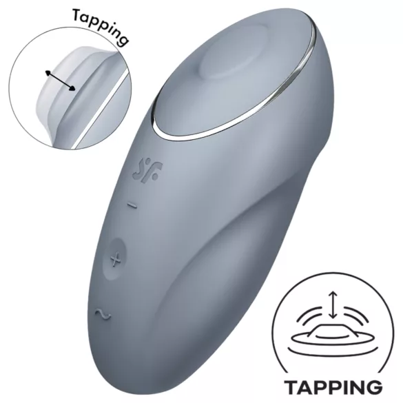 Satisfyer Tap & Climax 1 - клиторен вибратор 2в1 - сив