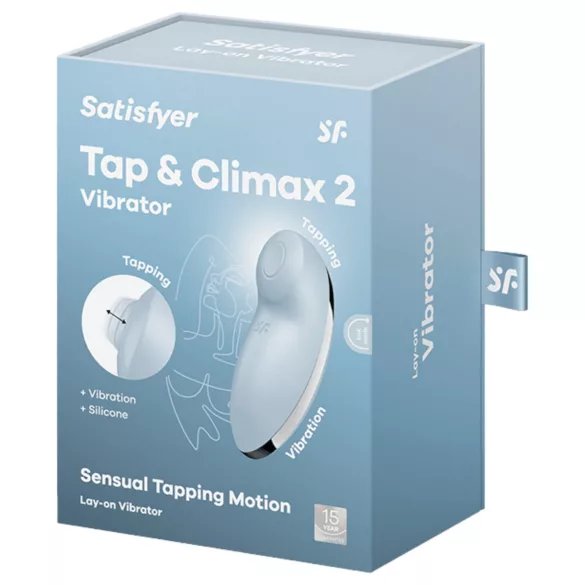 Satisfyer Tap & Climax 2 - клитор стимулатор и вибратор 2в1 - син