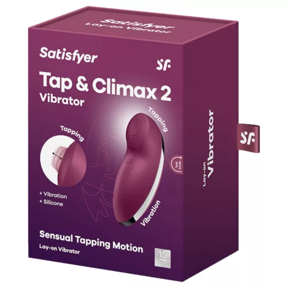 Satisfyer Tap & Climax 2 - вибратор и клитор стимулатор 2в1 - червен