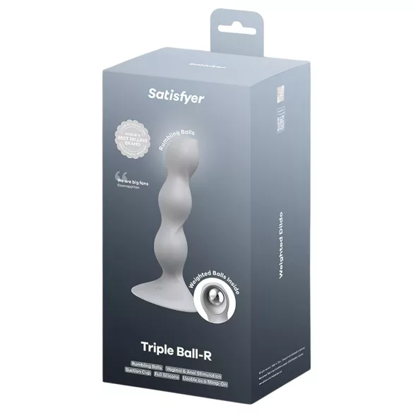 Satisfyer Triple Ball-R - дилдо с топчета - сиво