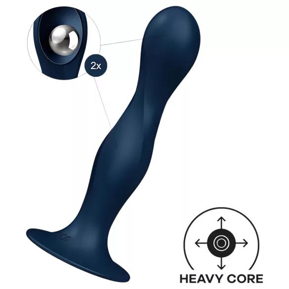 Satisfyer - тежест за тазово дъно - двойна топка - силикон, син