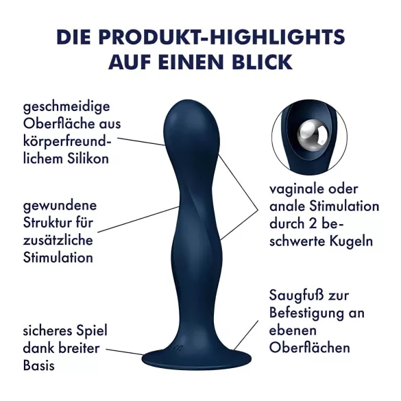 Satisfyer - тежест за тазово дъно - двойна топка - силикон, син