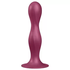   Satisfyer Double Ball-R - дилдо с вендуза и тежести - червен