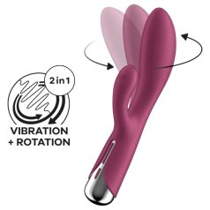   Satisfyer Spinning Rabbit 1 - въртящ вибратор с клиторен стимулатор (червен)