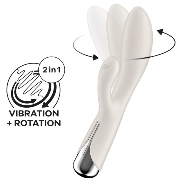 Satisfyer Spinning Rabbit 1 - вибратор със въртящо се клиторно рамо (бежов)