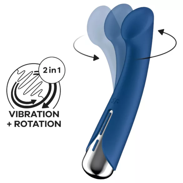 Satisfyer Spinning G-Spot 1 - вибратор за G-точка с въртяща се глава (син)