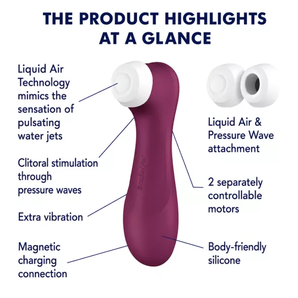 Satisfyer Pro 2 Gen3 - вибратор за клитор с вълни от въздух, управляван чрез приложение (червен)