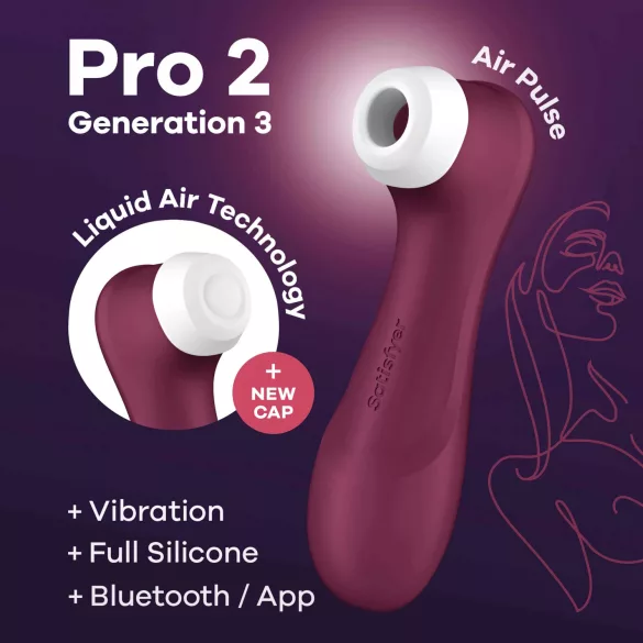 Satisfyer Pro 2 Gen3 - вибратор за клитор с вълни от въздух, управляван чрез приложение (червен)