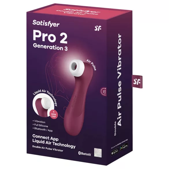 Satisfyer Pro 2 Gen3 - вибратор за клитор с вълни от въздух, управляван чрез приложение (червен)