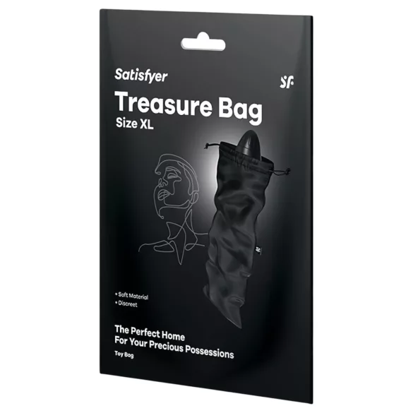 Satisfyer Treasure Bag XL - дискретна чантичка за съхранение - голяма (черна)