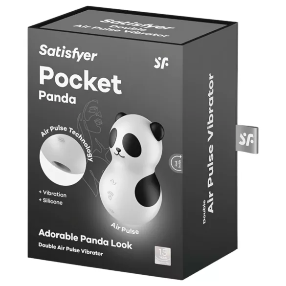 Satisfyer Pocket Panda - вибратор за клитор с въздушни вълни - черен