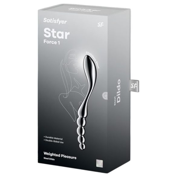 Satisfyer Star Force 1 - метален дилдо с топчета - сребрист