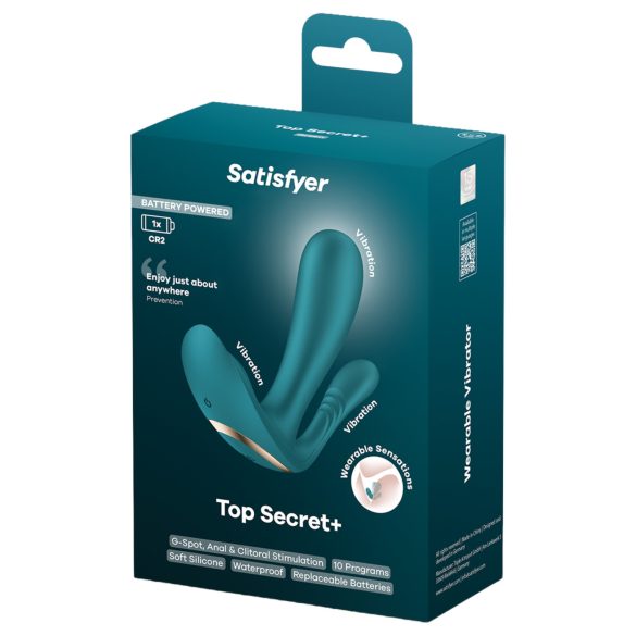 Satisfyer Top Secret+ - вибратор за носене - троен - зелен