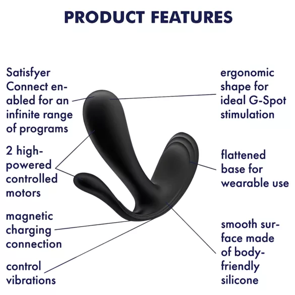 Satisfyer Top Secret+ - 3‑раменен, носим вибратор (зелен)