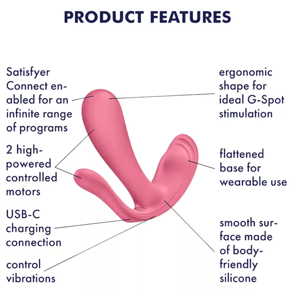 Satisfyer Top Secret+ - носим вибратор за G-точка и анална стимулация (розов)