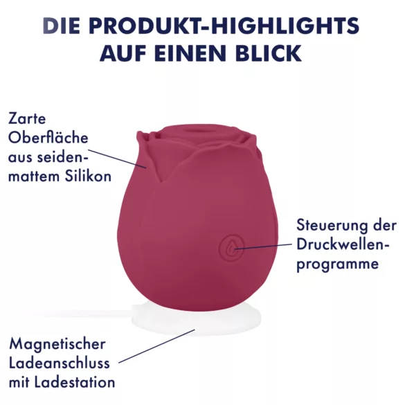 EIS Blush&Bloom - вибратор с вакуум и вибрация - червен