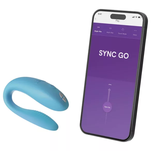 We-Vibe Sync Go - вибратор за двойки с управление чрез приложение (тюркоаз)