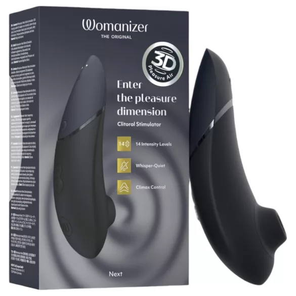 Womanizer Next - вибратор за клитор с въздушни вълни - презаредим - черен