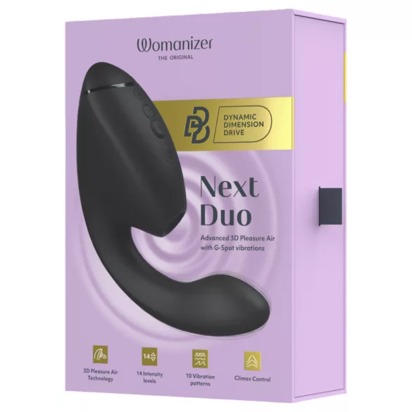 Womanizer Next Duo - вибратор за G-точка и клитор - 2 в 1 - черен