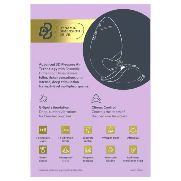 Womanizer Next Duo - вибратор за G-точка и клитор - 2 в 1 - черен