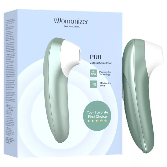 Womanizer Pro - стимулатор за клитор с въздушни вълни (зелен)