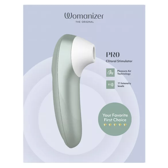 Womanizer Pro - стимулатор за клитор с въздушни вълни (зелен)