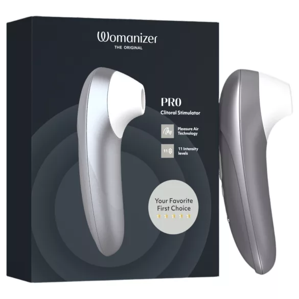 Womanizer Pro - клиторен стимулатор с въздушни вълни (сив)
