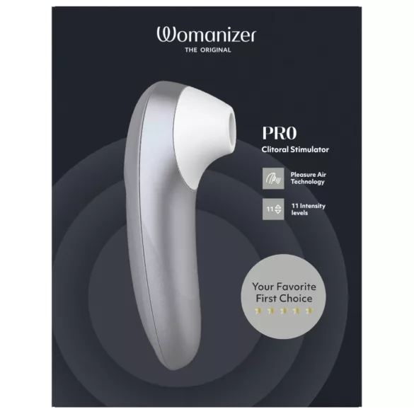 Womanizer Pro - клиторен стимулатор с въздушни вълни (сив)