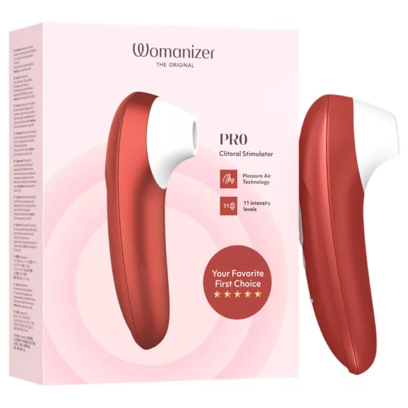 Womanizer Pro - вакуумен стимулатор за клитор (червен)