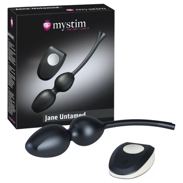 Mystim Jane Untamed - вибриращи гейша-топчета дуо (черни)