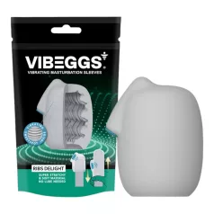  VIBEGGS Ribs Delight - вибриращо яйце мастурбатор (бял)