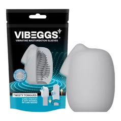   VIBEGGS Twisty Tongues - вибриращо яйце мастурбатор - бял