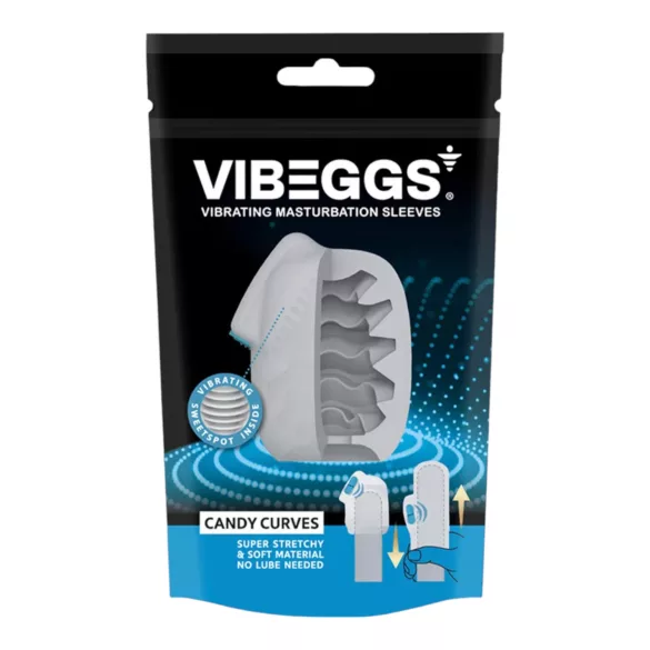 VIBEGGS Candy Curves - вибриращо яйце мастурбатор - бяло