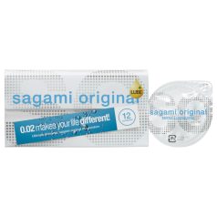   Sagami Original 0.02 - супер смазани презервативи - 55мм (12 бр.)