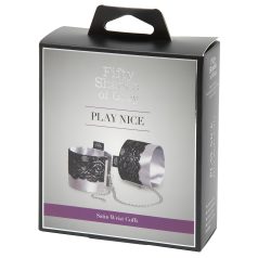   Петдесет нюанса сиво - сатенени белезници (сребристи)