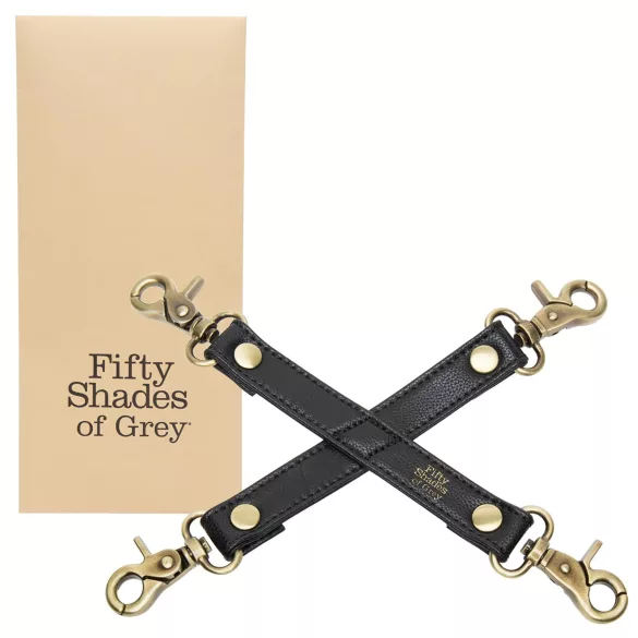 Fifty Shades of Grey - крос вериги за връзване - кожа - черен