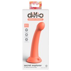   Dillio Secret Explorer - акрилен вибратор със скоба (17 см) - оранжев