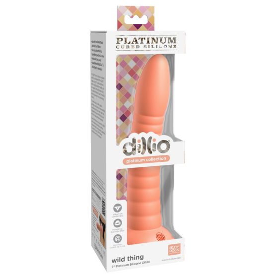 Dillio Wild Thing - дилдо с жлебове (19 см) - оранжево