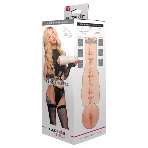 Fleshlight Kenzie Reeves Creampuff - реалистична изкуствена вагина (телесен цвят)