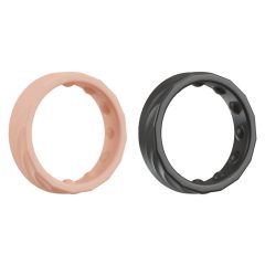   You2Toys 4в1 - Комплект пръстени за пенис и тестиси - 2 части (естествено черно)