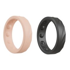   You2Toys 4в1 - Комплект пръстени за пенис и тестиси - 2 части (естествено черно)
