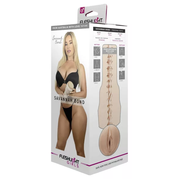 Fleshlight Savannah Bond - реалистична вагина мастурбатор - телесен цвят